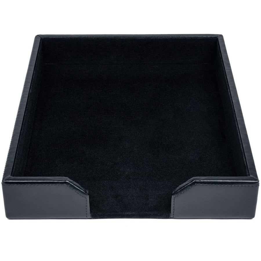 Dacasso Bonded Leather Letter Tray - 2" Height x 10.25" Width x 13.50" Length - Desktop - Black - Leather - 1 Each