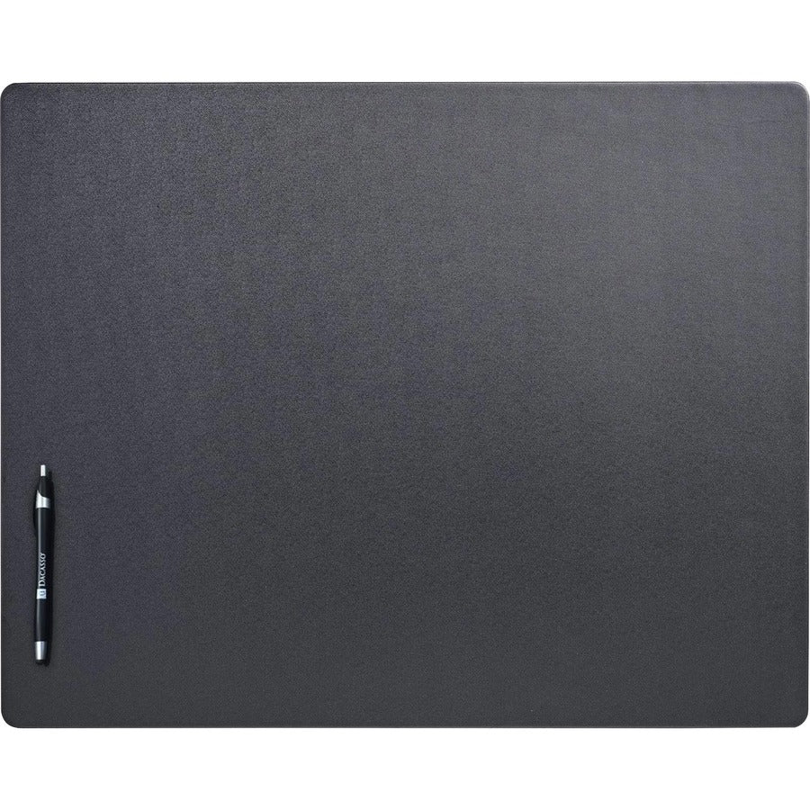 Dacasso Leatherette Desk Mat - Rectangular - 24" Width x 19" Depth - Felt Backing - Leatherette - Black