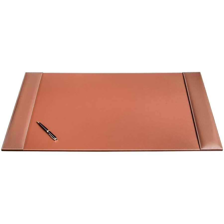 Dacasso Rustic Leather Side-Rail Desk Pad - Rectangular - 34" Width x 20" Depth - Felt Backing - Top Grain Leather - Rustic Brown