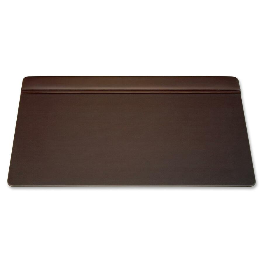 Dacasso Leather Top-Rail Desk Pad - Rectangular - 34" Width x 20" Depth - Felt Backing - Top Grain Leather - Chocolate Brown