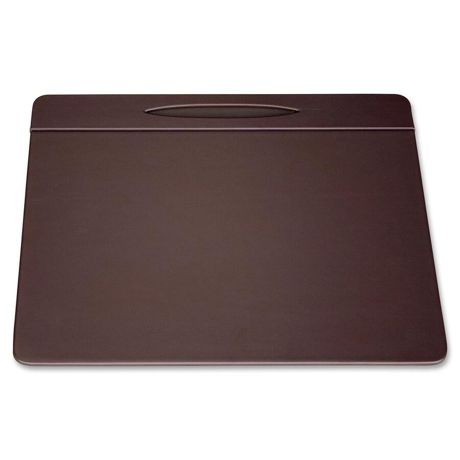 Dacasso Leather Pen Well Conference Pad - Rectangular - 17" Width x 14" Depth - Felt Backing - Top Grain Leather - Chocolate Brown