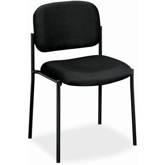 Basyx by HON Scatter Stacking Guest Chair - Black Seat Color - Fabric, Polyester Seat Material - Black Back Color - Fabric, Polyester Back Material - Black Frame Color - Tubular Steel Frame Material - Four-legged Base - 1 Each