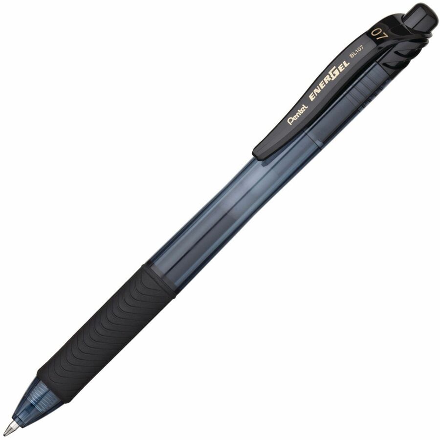 Pentel EnerGel-X Rollerball Pen - Refillable - Retractable - Black Ink - Gel-based - Black Barrel - Metal Tip - 12 / Dozen