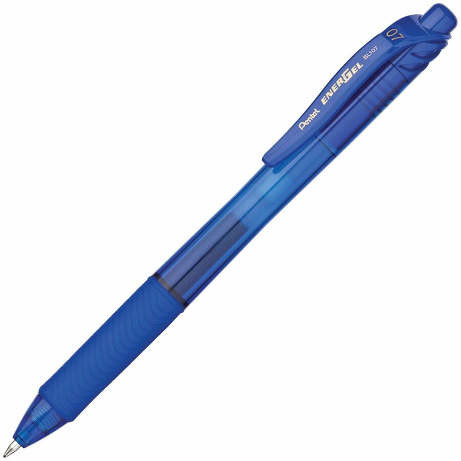 Pentel EnerGel-X Rollerball Pen - Refillable - Retractable - Blue Ink - Gel-based - Blue Barrel - Metal Tip - 12 / Dozen
