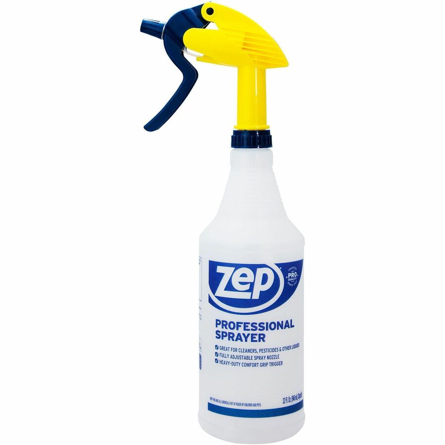 Zep Professional Spray Bottle - Adjustable Nozzle - Clear - 1 Each