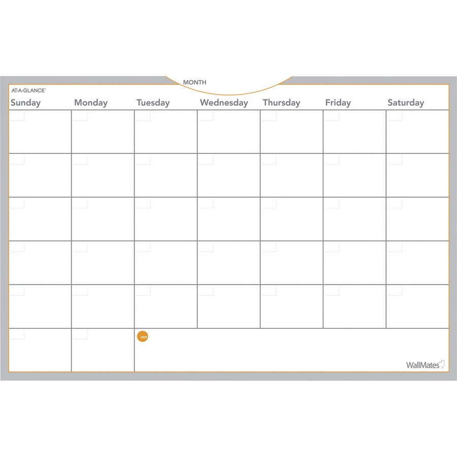 At-A-Glance WallMates Monthly Planning Surface - Monthly - 24" x 36" Sheet Size - White - 1 Each