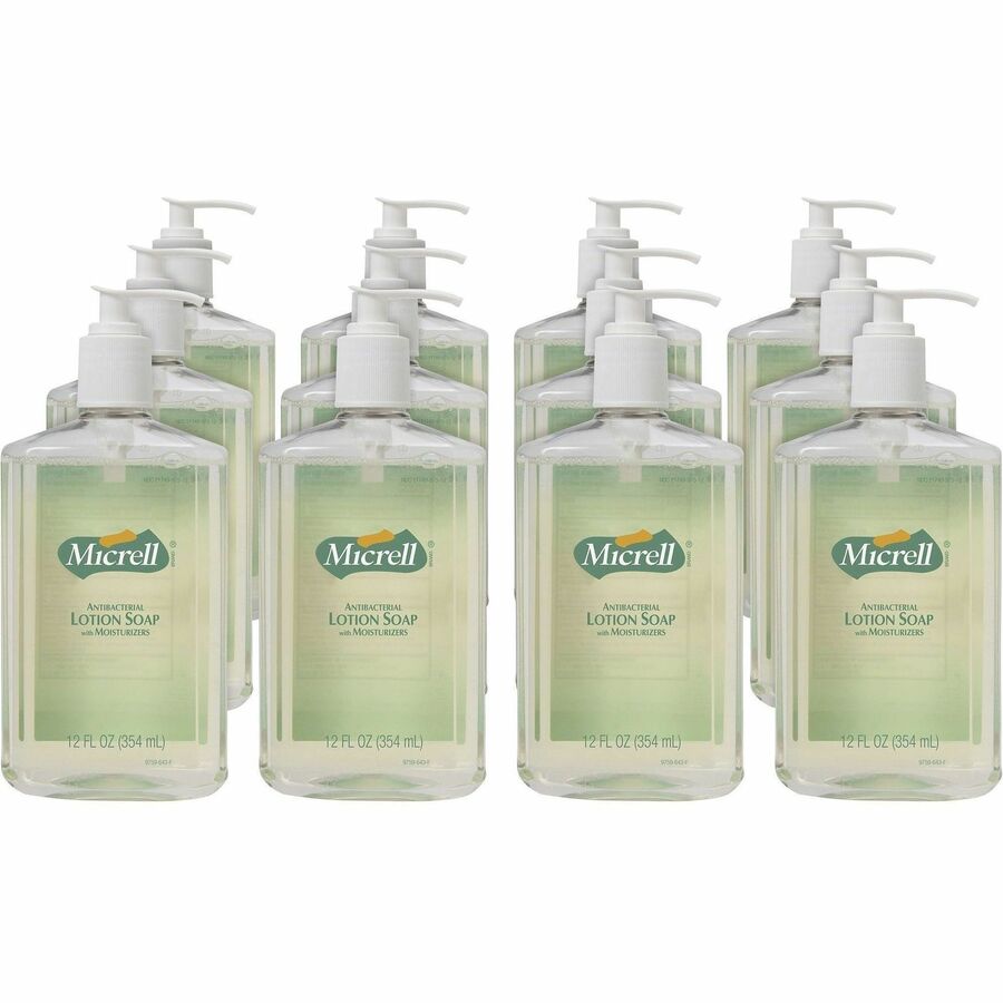 Micrell Antibacterial Lotion Soap - 12 fl oz - Pump Bottle Dispenser - Kill Germs - Hand - Antibacterial - Orange - Fast Acting, Bio-based, Non-irritating, Triclosan-free - 1 Carton