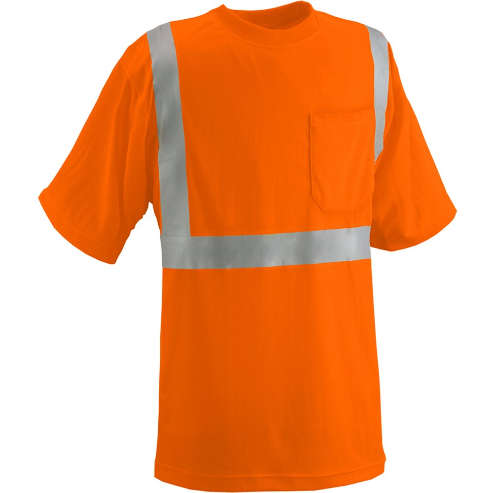 Reflective Apparel by PIP Type R CL2 S-sleeve Moisture Wicking Shirt OR MD