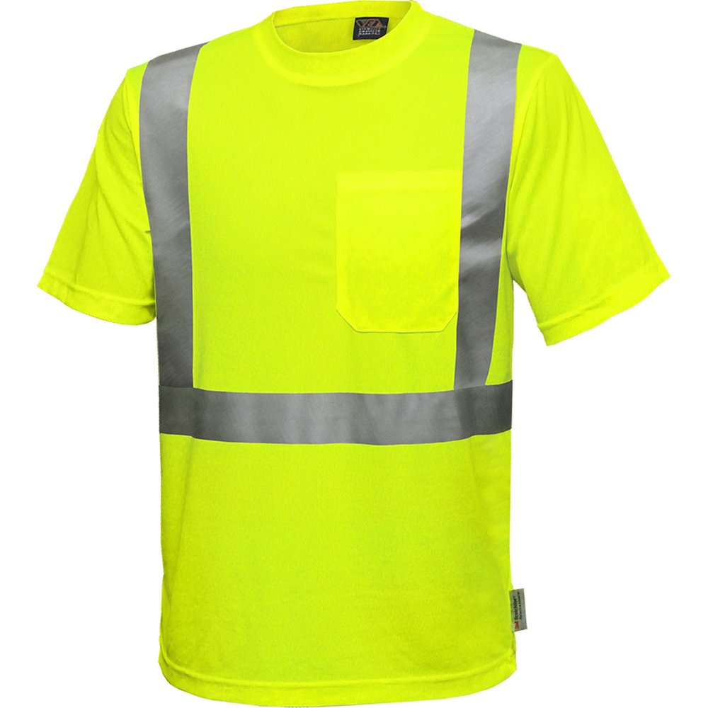Reflective Apparel by PIP Type R CL2 S-sleeve Wicking Shirt X-back YEL MD