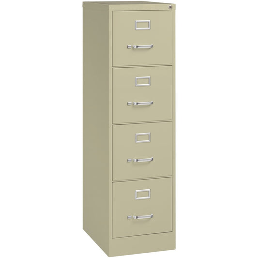 Lorell Fortress Series 22" Commercial-Grade Vertical File Cabinet - 15" Width x 22" Depth x 52" Height - 4 x Drawer(s) for File - Letter - Lockable, Ball-bearing Suspension - Putty - Steel - Recycled