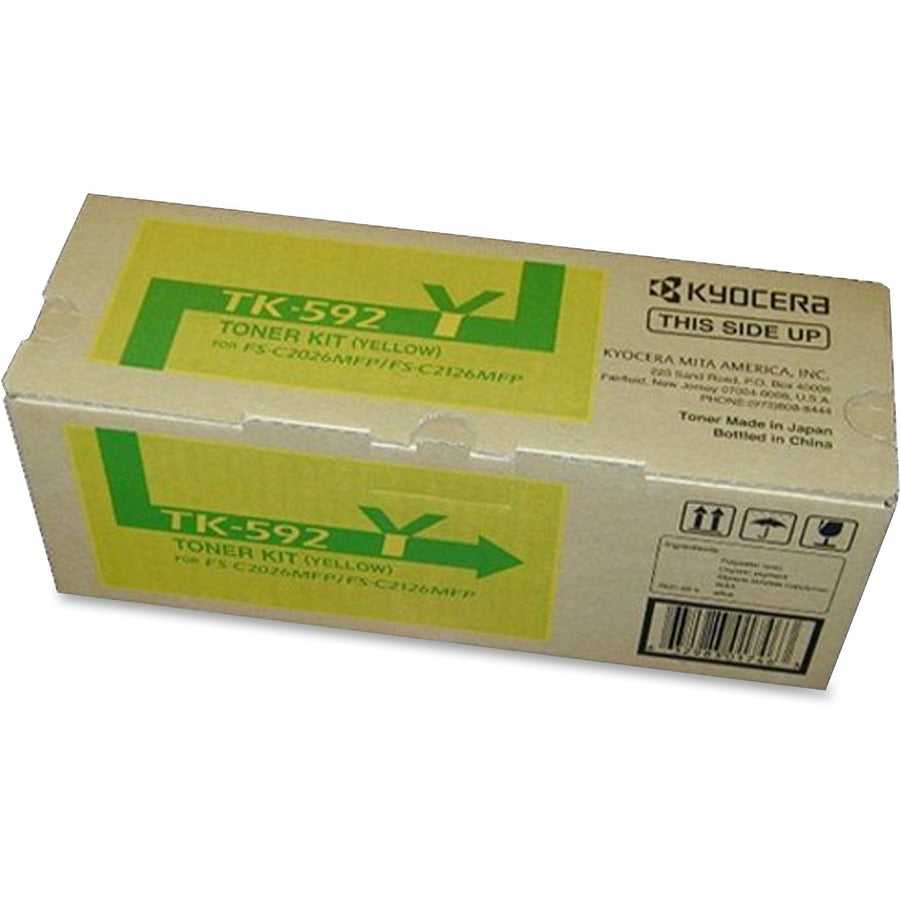 Kyocera TK-592Y Original Laser Toner Cartridge - Yellow - 1 Each - 5000 Pages
