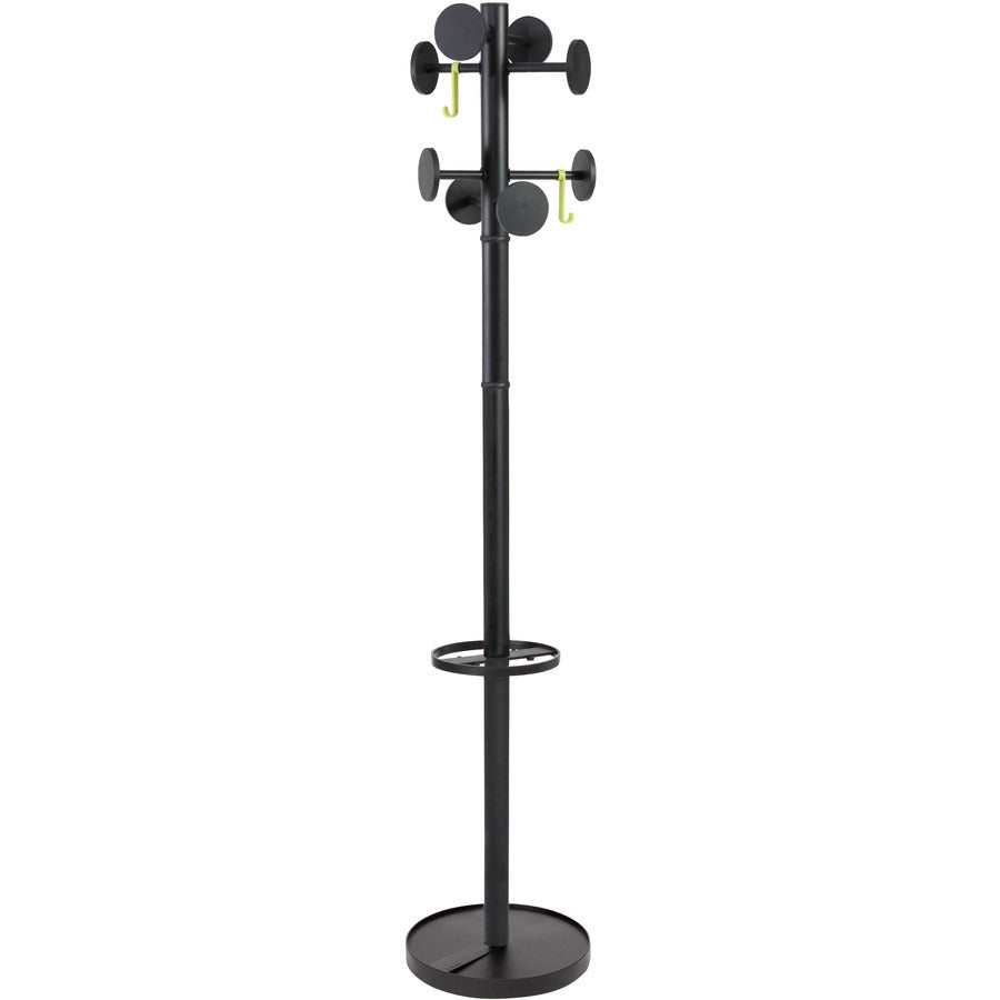Alba Coat Stand - 2 Hooks - 8 Pegs - 11.02 lb (5 kg) Capacity - 69.3" Height - for Coat, Garment, Clothes - Powder Coated - 1 Each