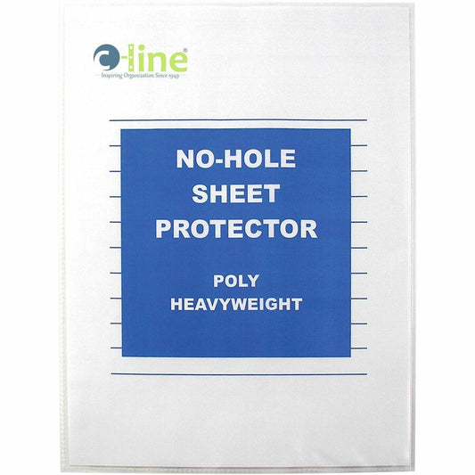 C-Line No-Hole Poly Sheet Protectors - For Letter 8 1/2" x 11" Sheet - Clear - Polypropylene - 1 Box