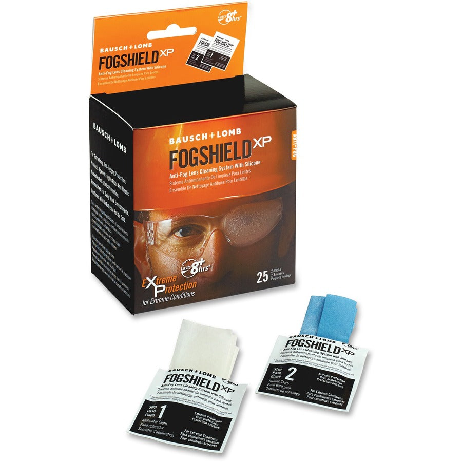 Bausch + Lomb Anti-fog Lens Cleaning Tissues - For Safety Glasses, Eyeglasses, Goggle, Face Shield - Anti-static, Pre-moistened - White - 25 / Box