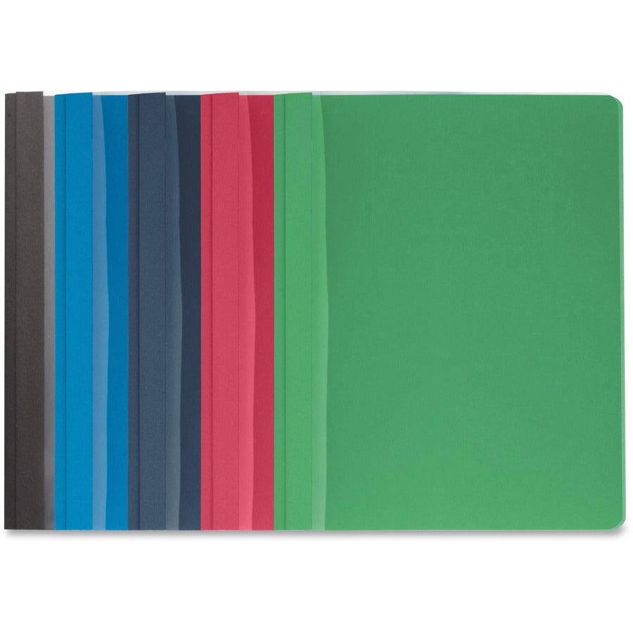 Business Source Letter Report Cover - 8 1/2" x 11" - 100 Sheets Capacity - 3 x Prong Fastener - Assorted - Textured, Non-stick - 25 / Box