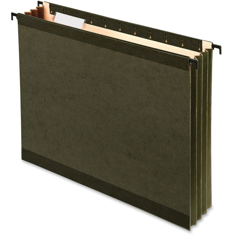 Pendaflex SureHook Letter Recycled Hanging Folder - 3 1/2" Folder Capacity - 8 1/2" x 11" - 3 1/2" Expansion - 11 pt. - Poly - Standard Green - Reinforced, Laminated, Acid-free, Built-in Tension Spring, Reinforced Top, Expandable Gusset - 10% Recycled...