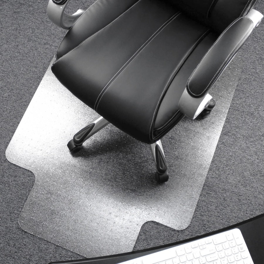 Floortex Polycarbonate Lipped Chair Mat for Carpets up to 1/2" - 48" x 60" - Carpeted Floor, Floor, Home, Office, Carpet - 60" Length x 48" Width x 0.085" Depth x 0.090" Thickness - Lip Size 20" Length x 10" Width - Lipped - Polycarbonate - Clear - 1 E...