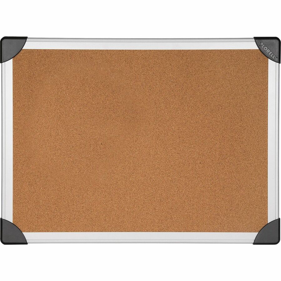 Lorell Corkboard - 36" Board Height x 48" Board Width - Silver Cork, Brown Surface - Laminated, Resist Warping, Durable, Resilient - Aluminum Frame - 1 Each