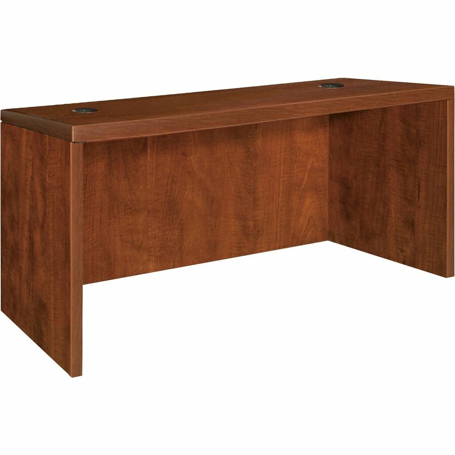 Lorell Essentials Series Rectangular Desk Shell - 29.5" Height x 47.3" Width x 29.5" Depth x 1" Thickness - Finish: Cherry, Laminate - Grommet, Modesty Panel, Cord Management, Adjustable Feet - 1 Each