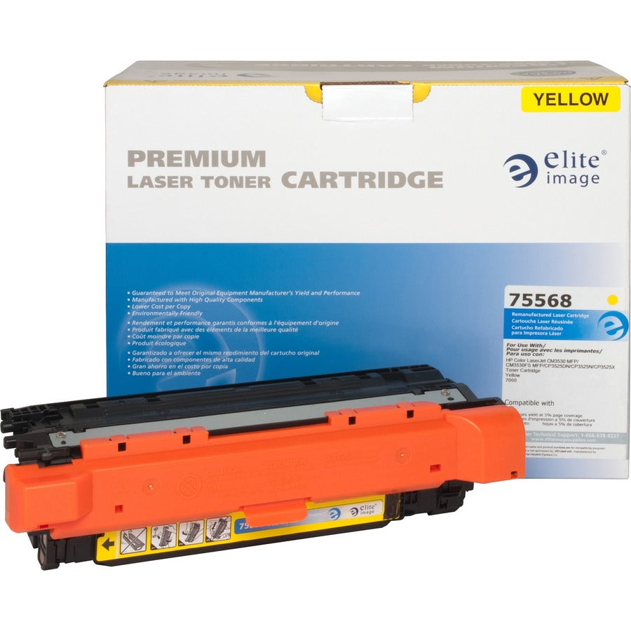 Elite Image Remanufactured Laser Toner Cartridge 504A (CE252A) - Yellow - 1 Each - 7000 Pages
