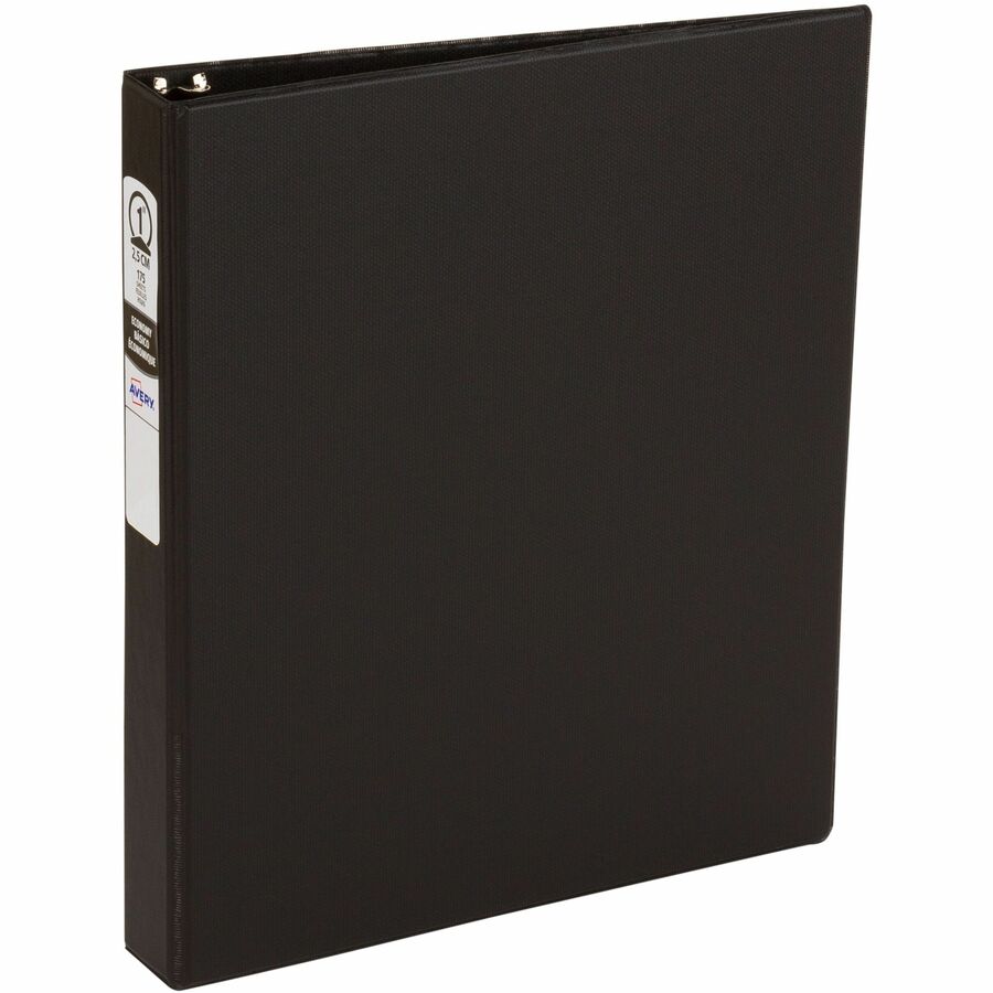 Avery&reg, Standard Binder, 1" Round Rings, Color May Vary (11718) - 1" Binder Capacity - Letter - 8 1/2" x 11" Sheet Size - 175 Sheet Capacity - 1 2/5" Spine Width - 3 x 1" Ring - Fastener: Round Ring - Pocket: 2, Internal - Polypropylene - Black, Pac...