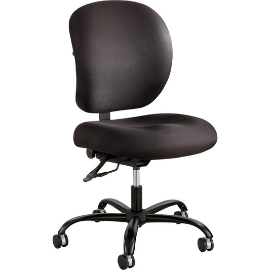 Safco Alday 24/7 Task Chair - Black Seat Color - Polyester Seat Material - Plastic Back Material - 5-star Base - Black - Nylon - 1 Each