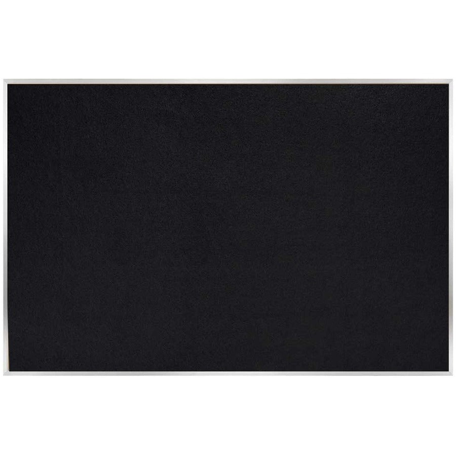 Ghent Recycled Bulletin Board with Aluminum Frame - 48" Board Height x 10 ft Board Width - Black Rubber Surface - Washable, Recyclable, Easy to Clean, Textured Surface, Self-healing, Durable, Tackable, Colorfast, Stain Resistant, Fade Resistant, Eco-fr...