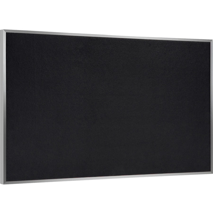 Ghent Recycled Bulletin Board with Aluminum Frame - 48" Board Height x 60" Board Width - Black Rubber Surface - Recyclable, Washable, Easy to Clean, Textured Surface, Self-healing, Durable, Tackable, Colorfast, Stain Resistant, Eco-friendly, Damage Res...