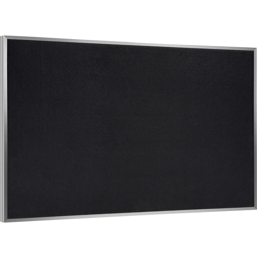 Ghent Recycled Bulletin Board with Aluminum Frame - 48" Board Height x 72" Board Width - Black Rubber Surface - Recyclable, Washable, Easy to Clean, Textured Surface, Self-healing, Durable, Tackable, Colorfast, Stain Resistant, Eco-friendly, Damage Res...