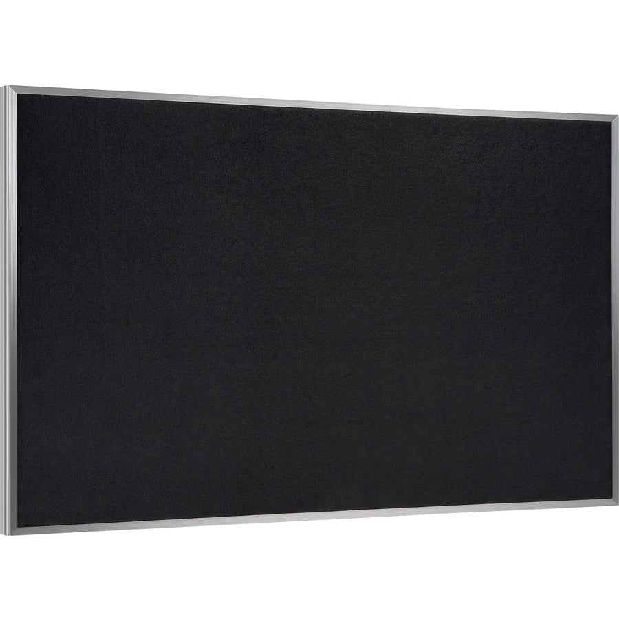 Ghent Recycled Bulletin Board with Aluminum Frame - 24" Board Height x 36" Board Width - Black Rubber Surface - Recyclable, Washable, Easy to Clean, Textured Surface, Self-healing, Durable, Tackable, Colorfast, Stain Resistant, Eco-friendly, Damage Res...
