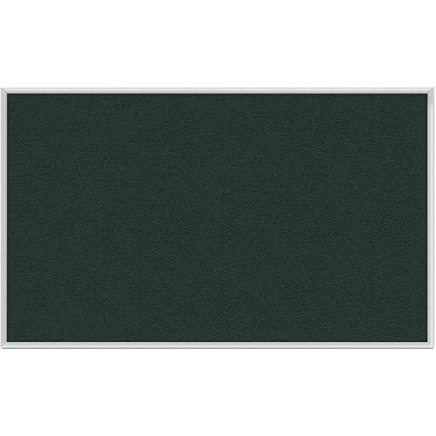 Ghent Vinyl Bulletin Board with Aluminum Frame - 48" Board Height x 10 ft Board Width - Ebony Vinyl, Fabric Surface - Durable, Laminated, Textured Surface, Washable, Customizable - Satin Anodized Aluminum Frame - 1 Each