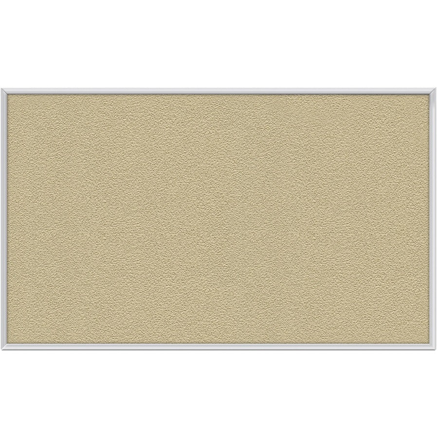 Ghent Vinyl Bulletin Board with Aluminum Frame - 48" Board Height x 72" Board Width - Caramel Vinyl, Fabric, Fiberboard Surface - Washable, Durable - Satin Aluminum Frame - 1 Each