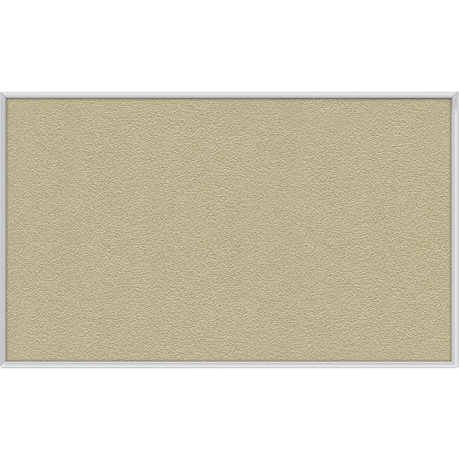Ghent Vinyl Bulletin Board with Aluminum Frame - 36" Board Height x 60" Board Width - Caramel Vinyl, Fabric, Fiberboard Surface - Washable, Durable - Satin Aluminum Frame - 1 Each