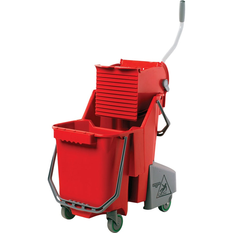 Unger 32 Qt Dual Compartment Mop Bucket - 7.93 gal - Handle - 40 ft x 31.7 ft x 40 ft - Red - 1 Carton