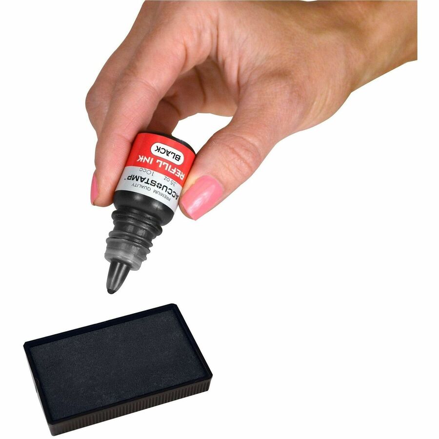 COSCO Accu Stamp Shutter Pre-Ink Refills - Black Ink - 0.33 fl oz - Black - 1 Each