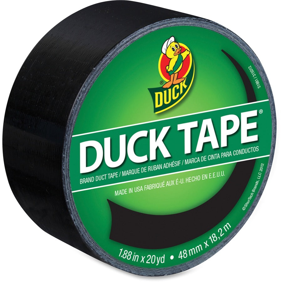 Duck Brand Brand Color Duct Tape - 20 yd Length x 1.88" Width - Black - For Repairing, Color Coding - 1 Roll
