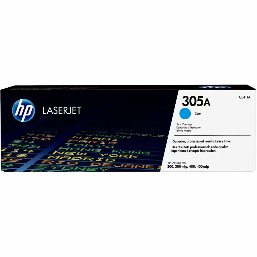 HP 305A (CE411A) Original Standard Yield Laser Toner Cartridge - Single Pack - Cyan - 1 Each - 2600 Pages
