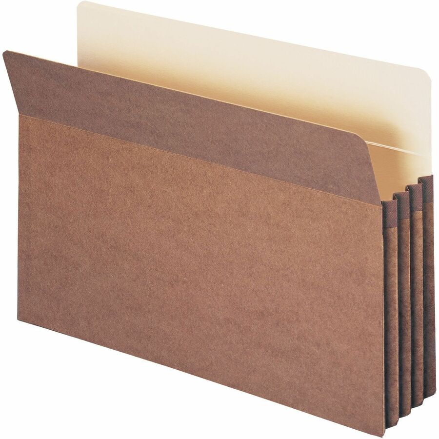 Smead Straight Tab Cut Legal File Pocket - 9 1/2" x 14 5/8" - 3 1/2" Expansion - Redrope - Acid-free, Tear Resistant, Dye-free - 100% Recycled - 25 / Box