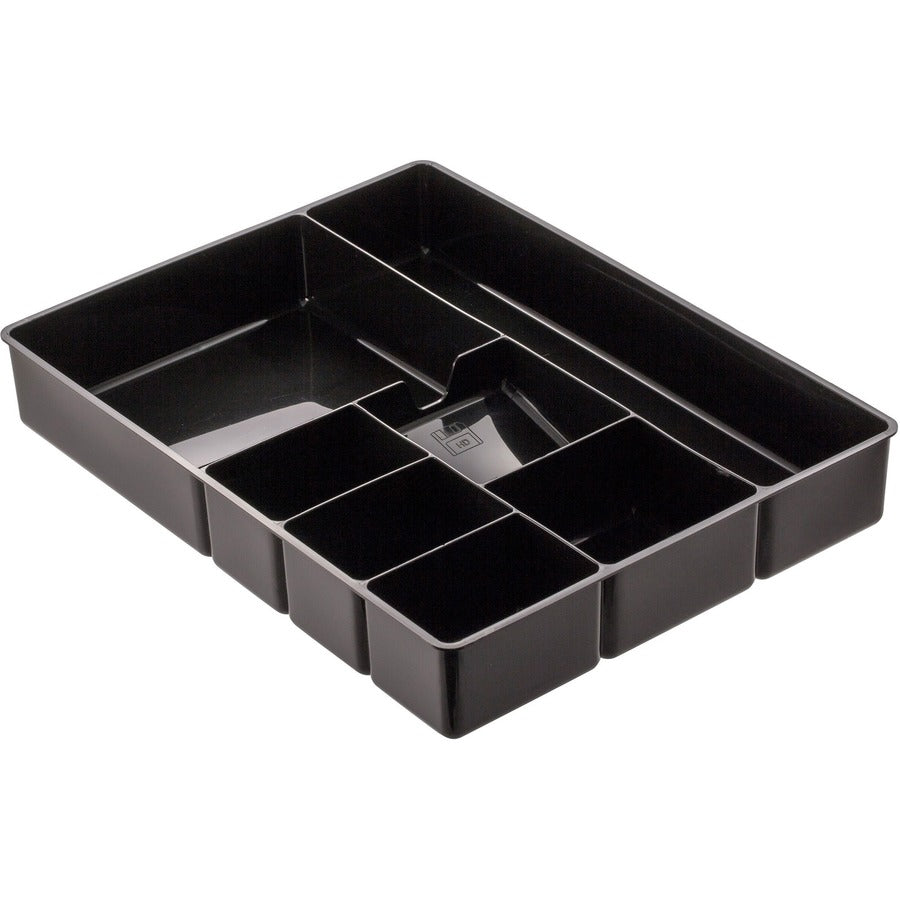 Officemate Deep Desk Drawer Tray - 7 Compartment(s) - 2.25" Height x 11.50" Width x 15.12" Length - Black - 1 Each