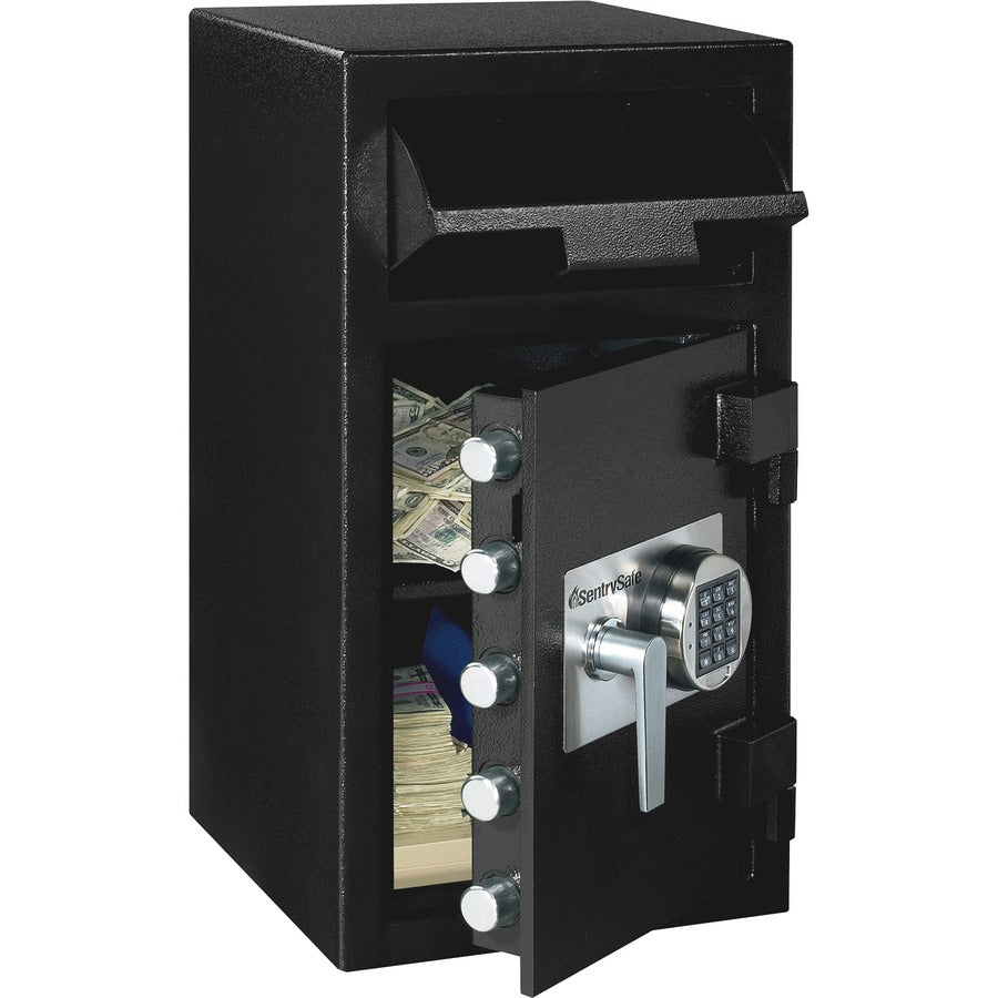 Sentry Safe Depository Electronic Lock Safe - 1.60 ft� - Programmable, Electronic Lock - 5 Live-locking Bolt(s) - Fire Resistant, Water Resistant, Theft Resistant - for Home, Money, Document - Internal Size 17.50" Height x 13.70" Width x 11.30" Depth...