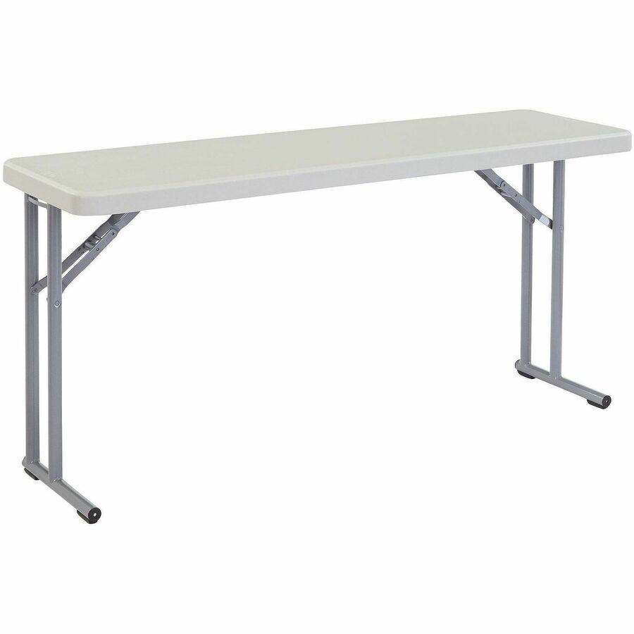 National Public Seating BT1800 Series Seminar Folding Tables - Speckled Gray, Textured Top - Gray Cantilever, Textured, Powder Coated Base - 700 lb Capacity - 60" Table Top Length x 18" Table Top Width x 2" Table Top Thickness - 29.50" Height - Seminar...