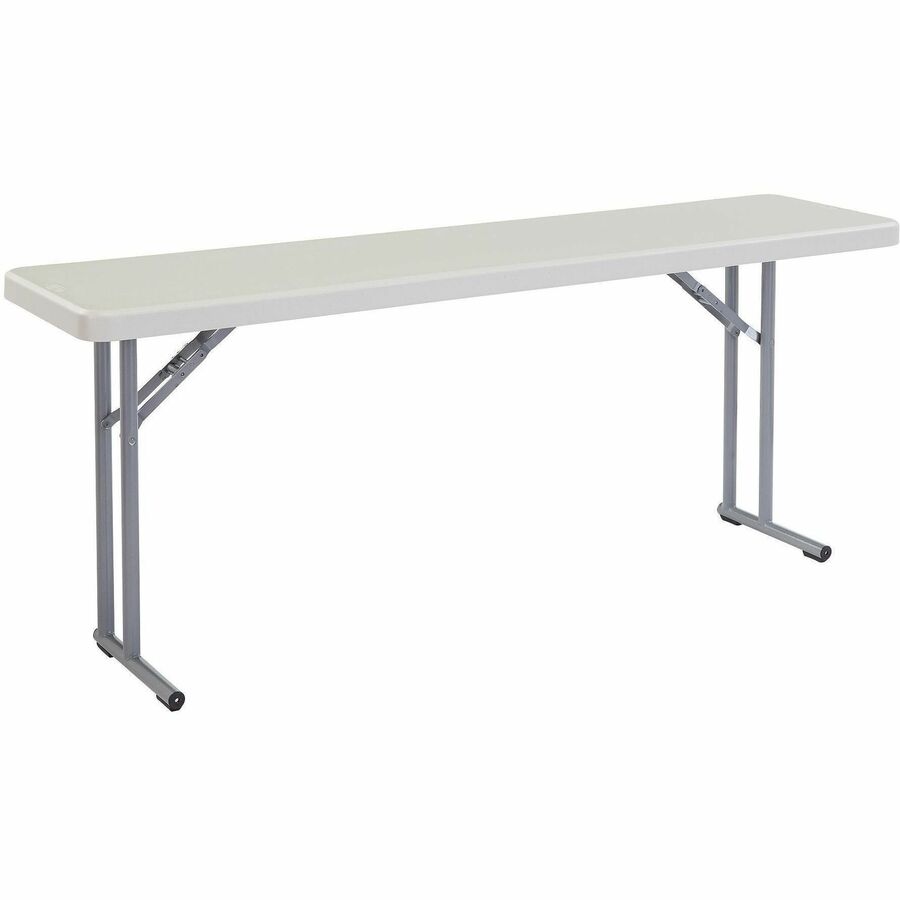 National Public Seating BT1800 Series Seminar Folding Tables - Speckled Gray, Textured Top - Gray Cantilever, Textured, Powder Coated Base - 700 lb Capacity - 72" Table Top Length x 18" Table Top Width x 2" Table Top Thickness - 29.50" Height - Seminar...