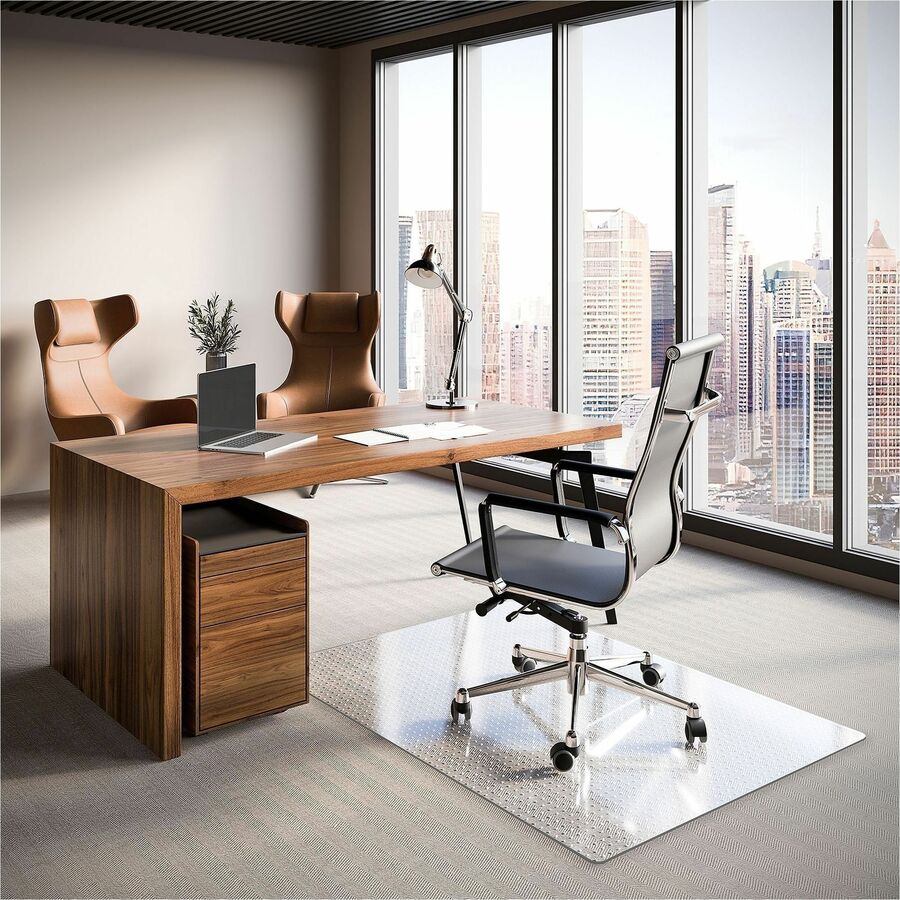 ES ROBBINS EverLife Rectangular Chair Mat - Pile Carpet - 60" Length x 46" Width x 0.250" Thickness - Rectangular - Vinyl - Clear - 1 Each