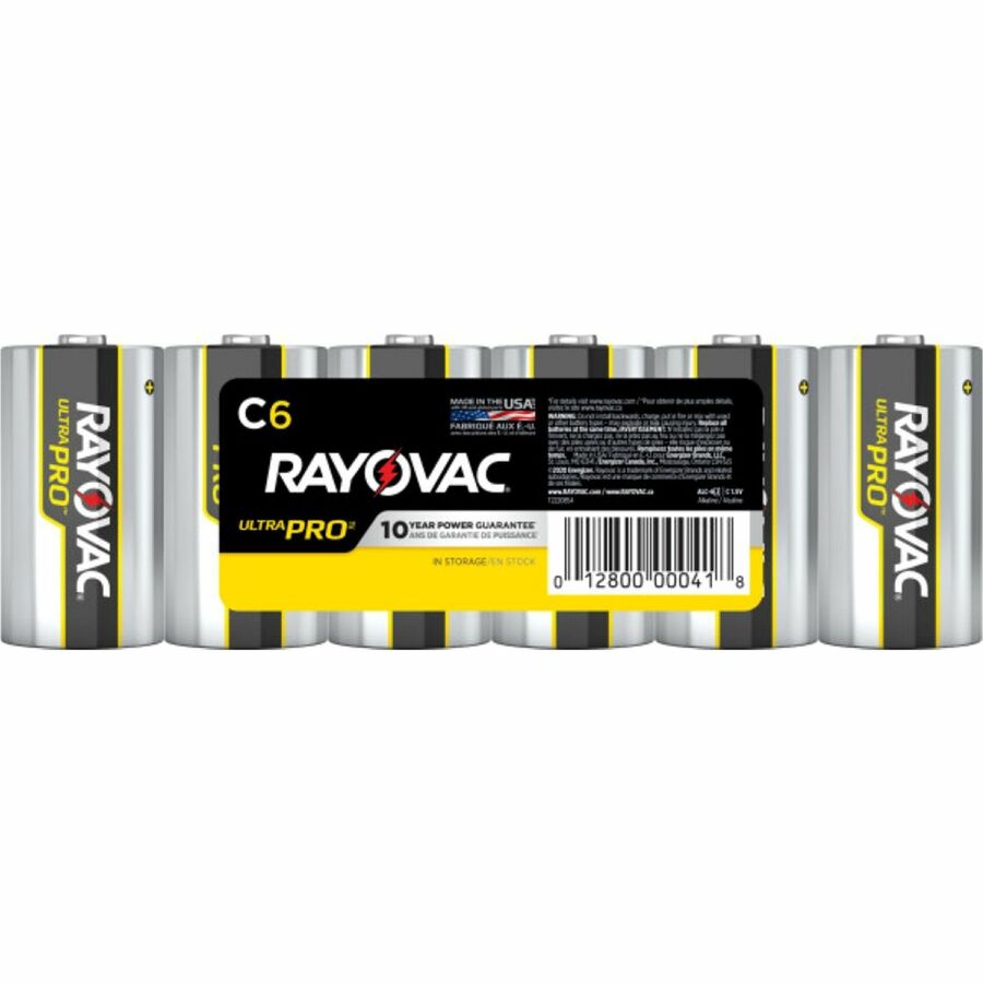 Rayovac Ultra Pro Alkaline C Batteries - For Multipurpose - C - 1.5 V DC - 6 / Pack