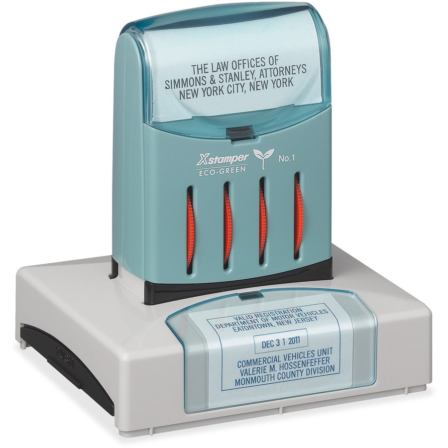 Xstamper VersaDater Pre-inked Date Stamp - Message/Date Stamp - 1.75" Impression Width x 2.50" Impression Length - 50000 Impression(s) - Assorted - 1 Each