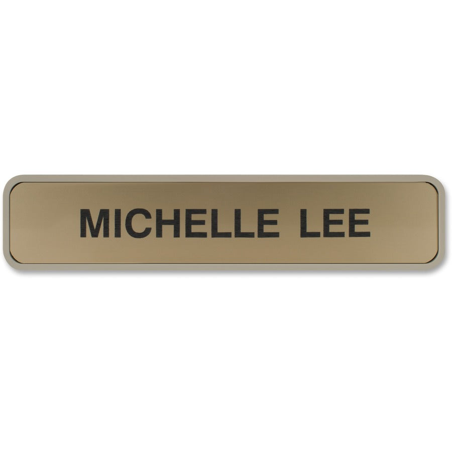 Xstamper Designer Framed Wall/Door Sign - 10" Holding Width x 2" Holding Height - Rectangular Shape - Wall, Door - Rounded Corner - Plastic - Almond - 1 Each