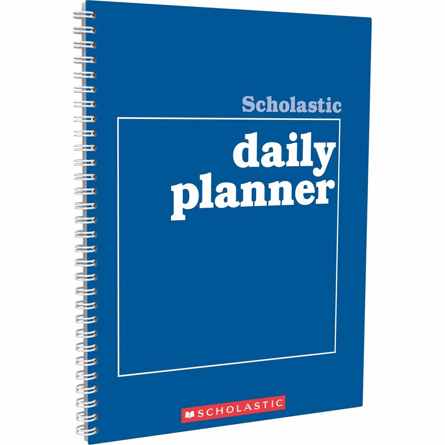 Scholastic Daily Planner - Academic - Daily, Weekly, Yearly - 8 1/2" x 11" Sheet Size - White Sheet - Blue Cover - 1 Each