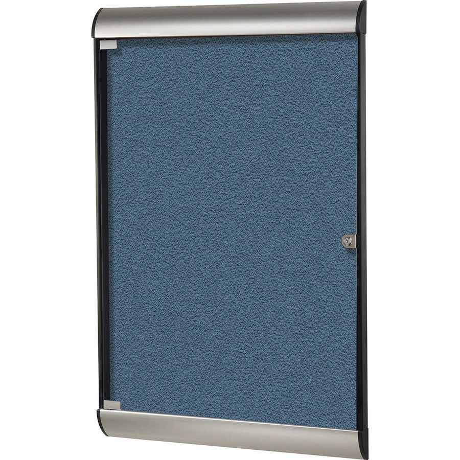 Ghent Silhouette Enclosed with 191 Ocean Vinyl Tackboard - 42.13" Board Height x 27.75" Board Width - Ocean Vinyl Surface - Aluminum Frame - 1 Each