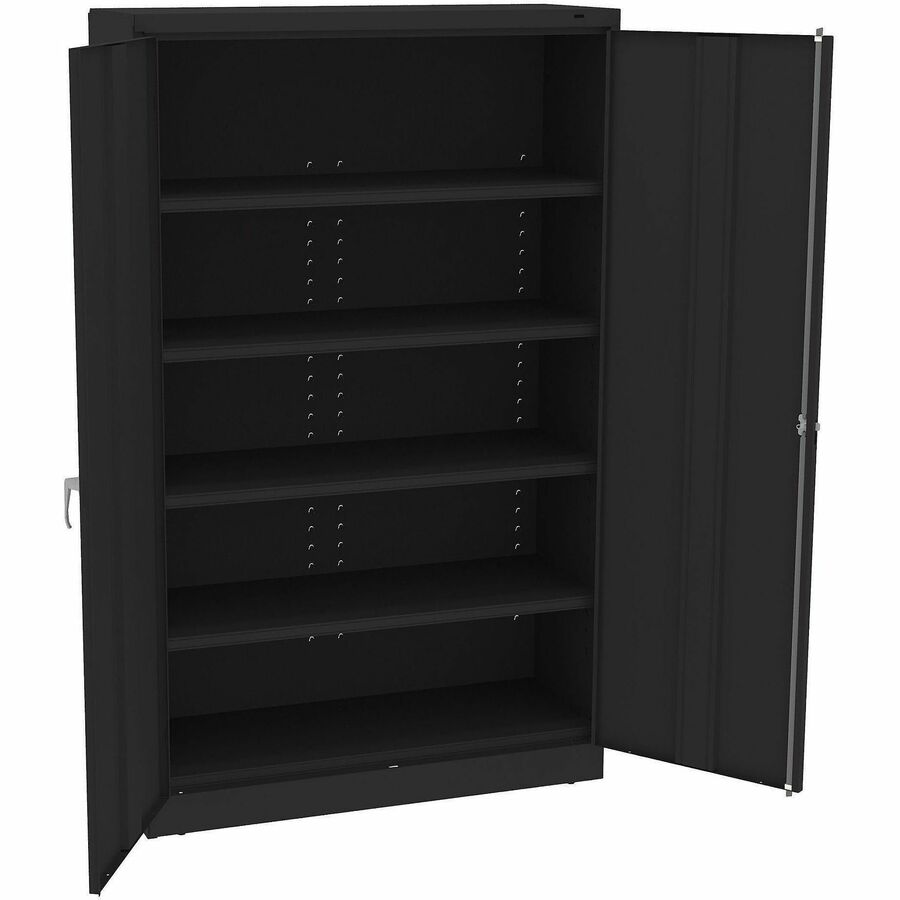Tennsco Black Jumbo Storage Cabinet - 48" Width x 18" Depth x 78" Height - 5 x Shelf(ves) - 2 x Standard Door(s) - 1800 lb Load Capacity - Welded, Adjustable Shelf, Reinforced, Built-in Handle, Locking Handle, Locking Mechanism, Locking Door, Adjustabl...
