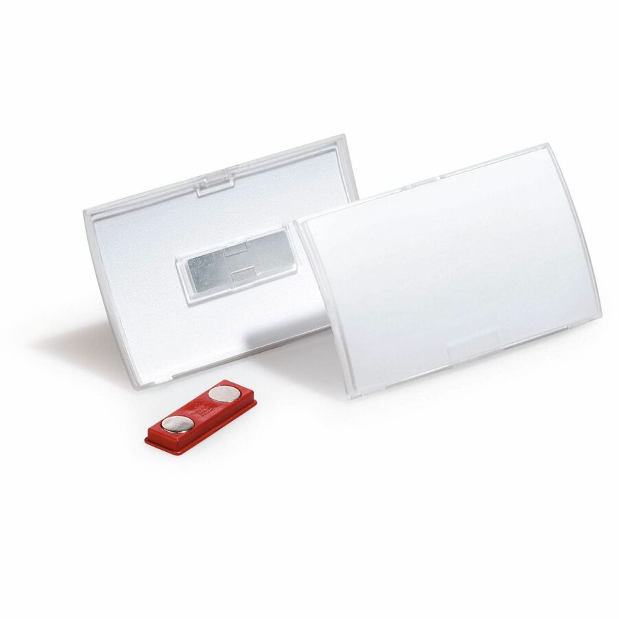 DURABLE Click Fold Magnet Badge Holder - 2.9" Height x 3.8" Width x 0.3" Depth - Polypropylene - Clear - 1 Pack